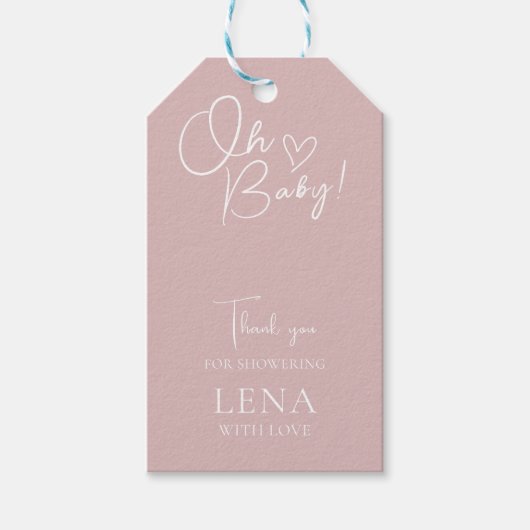 Minimalistisch Baby shower neutraal Cadeaulabel (Voorkant)