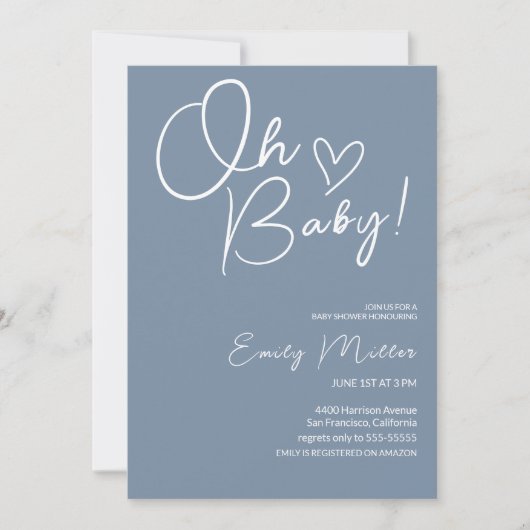 Minimalistisch Baby shower neutraal Kaart (Voorkant)