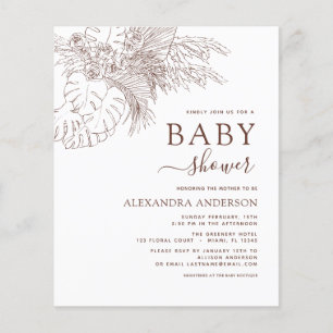 Minimalistisch Baby shower Pampas Grass Boho F Flyer