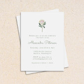Minimalistisch Baby shower Protea Flower Boho Past Kaart