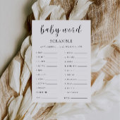 Minimalistisch Baby shower spel – Word scramble Kaart