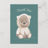 Minimalistisch Baby shower Teddy Bear Dank u Bedankkaart (Voorkant)