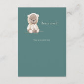 Minimalistisch Baby shower Teddy Bear Dank u Bedankkaart (Achterkant)