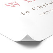 Minimalistisch Baby shower Teddy Bear Welkom Poster (Hoek)