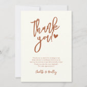 Minimalistisch Baby shower Terracotta Bedankkaart (Voorkant)