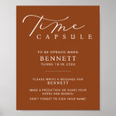 Minimalistisch Baby shower Tijd Capsule Station te Poster (Voorkant)