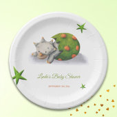 Minimalistisch Baby shower Triceratops Dinosaur Papieren Bordje