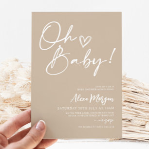 Minimalistisch Baby shower Uitnodiging Genderneutr