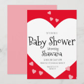 Minimalistisch Baby shower Valentijnsdag Kaart (Voorkant / Achterkant)