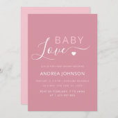 Minimalistisch Baby shower Valentijnsdag Save The Date (Voorkant / Achterkant)