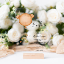 Minimalistisch Baby shower van Beary Cute Balloon Acryl Uitnodigingen
