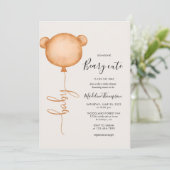 Minimalistisch Baby shower van Beary Cute Balloon Kaart (Staand voorkant)