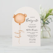 Minimalistisch Baby shower van Beary Cute Balloon Kaart (Staand voorkant)
