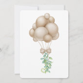 minimalistisch Baby shower van Boho-ballonnen Kaart (Achterkant)