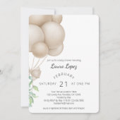 minimalistisch Baby shower van Boho-ballonnen Kaart (Voorkant)