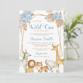 Minimalistisch Baby shower van Boho Blue Floral Sa Kaart (Staand voorkant)