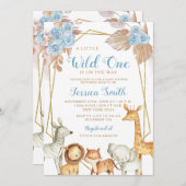 Minimalistisch Baby shower van Boho Blue Floral Sa Kaart (Voorkant / Achterkant)