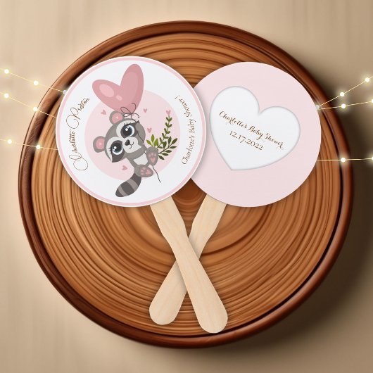 Minimalistisch Baby shower van de Cute Raccoon Handwaaier
