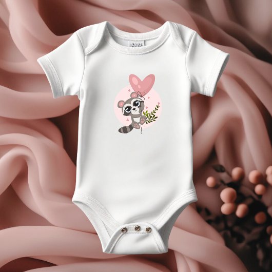 Minimalistisch Baby shower van de Cute Raccoon Romper
