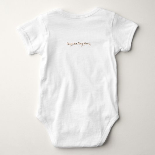 Minimalistisch Baby shower van de Cute Raccoon Romper (Achterkant)