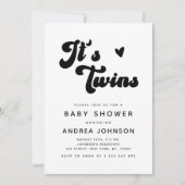 Minimalistisch Baby shower van de Groovy Retro Twi Kaart (Voorkant)