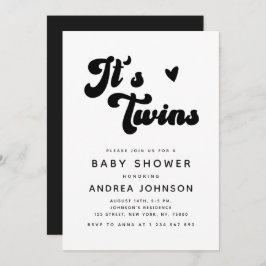 Minimalistisch Baby shower van de Groovy Retro Twi Kaart