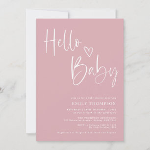 Minimalistisch Baby shower van de puinroze puistje Kaart