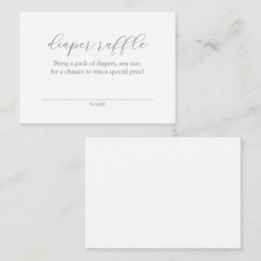Minimalistisch Baby shower van de Raffle Ticket Informatiekaartje (Voorkant / Achterkant)
