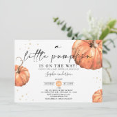 Minimalistisch Baby shower van een kleine pompoenH Kaart (Staand voorkant)