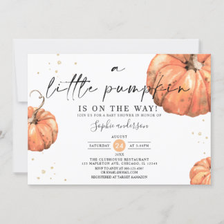 Minimalistisch Baby shower van een kleine pompoenH Kaart