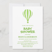 Minimalistisch Baby shower van groene hot-luchtbal Kaart (Voorkant)