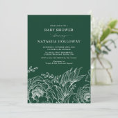 Minimalistisch Baby shower van het Botanische  van Kaart (Staand voorkant)