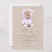 Minimalistisch Baby shower van het Oh Baby Lavende Kaart (Voorkant)