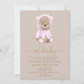 Minimalistisch Baby shower van het Oh Baby roze Be Kaart (Voorkant)
