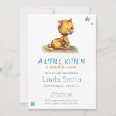 Minimalistisch Baby shower van Kitten Blue Boy Kaart (Voorkant)