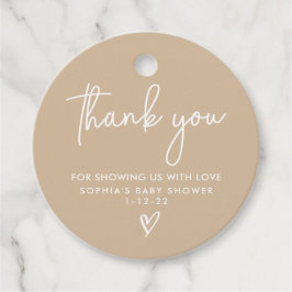 Minimalistisch Baby shower van Modern Boho voor ge Bedankjes Labels