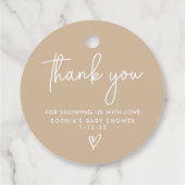 Minimalistisch Baby shower van Modern Boho voor ge Bedankjes Labels