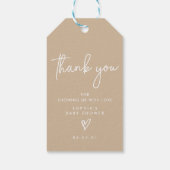 Minimalistisch Baby shower van Modern Boho voor ge Cadeaulabel (Achterkant)