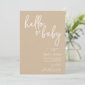 Minimalistisch Baby shower van Modern Boho voor ge Kaart (Staand voorkant)