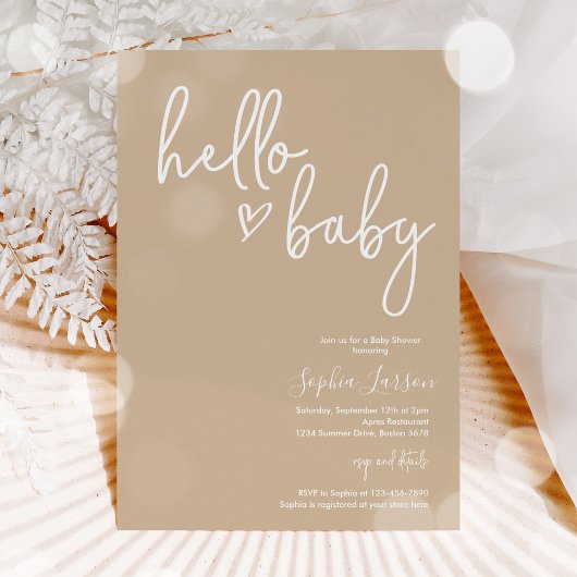 Minimalistisch Baby shower van Modern Boho voor ge Kaart