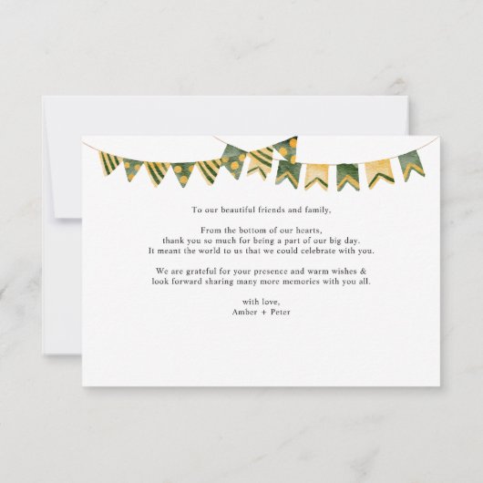 Minimalistisch Baby shower van Oerwoud Partij Hart Bedankkaart (Achterkant)