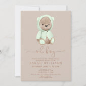 Minimalistisch Baby shower van Oh Boy Sage Green B Kaart (Voorkant)