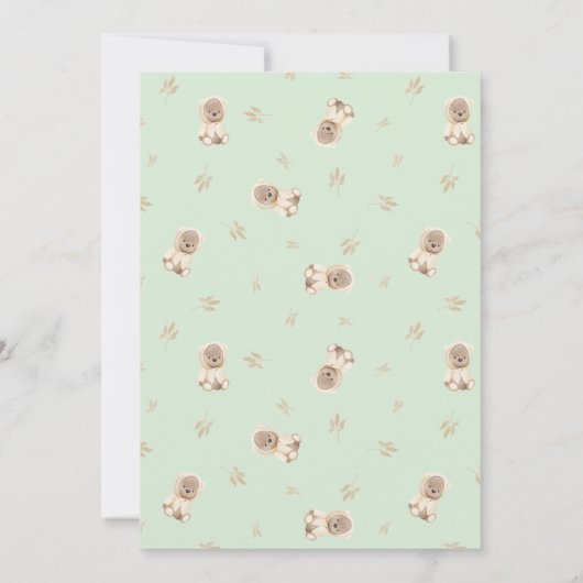 Minimalistisch Baby shower van Oh Boy Sage Green B Kaart (Achterkant)