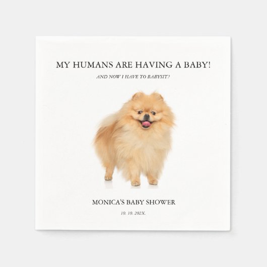 Minimalistisch Baby shower van Pommeren van Pommer Servet (Voorkant)