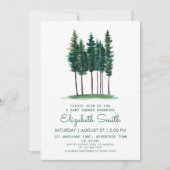 Minimalistisch Baby shower van Rustic Green Trees Kaart (Voorkant)