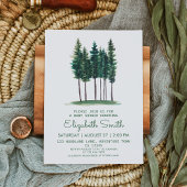 Minimalistisch Baby shower van Rustic Green Trees Kaart