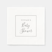 Minimalistisch Baby shower van Silver Napkins Servet (Voorkant)