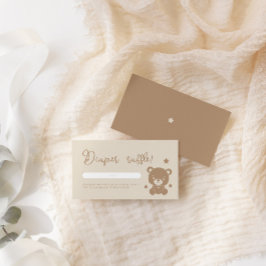 Minimalistisch Baby shower van Teddy Bear Diaper R Informatiekaartje