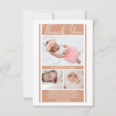 Minimalistisch Baby shower van Terracotta Girl Dan Bedankkaart (Voorkant)