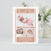 Minimalistisch Baby shower van Terracotta Girl Dan Bedankkaart (Staand voorkant)